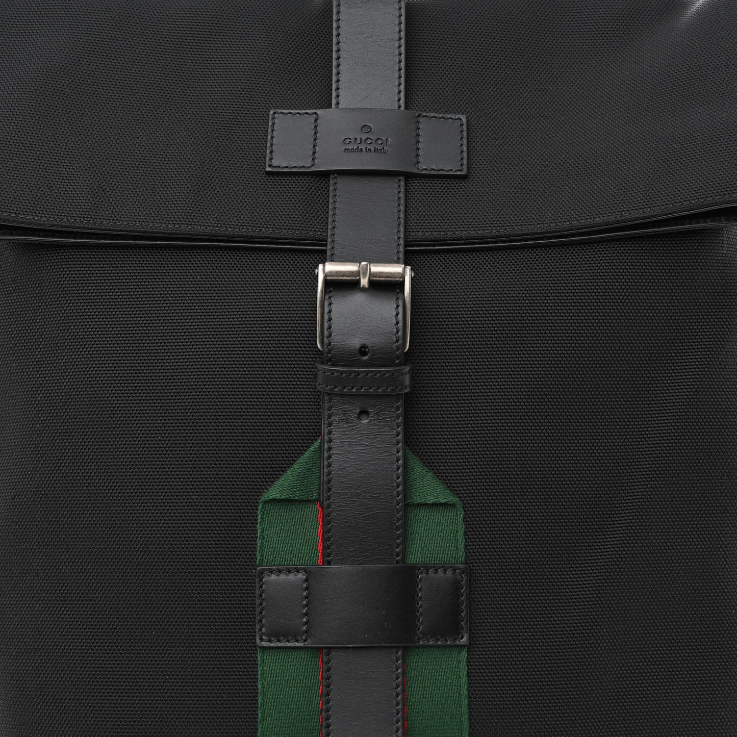 Techno Canvas Web Single Buckle Backpack Black