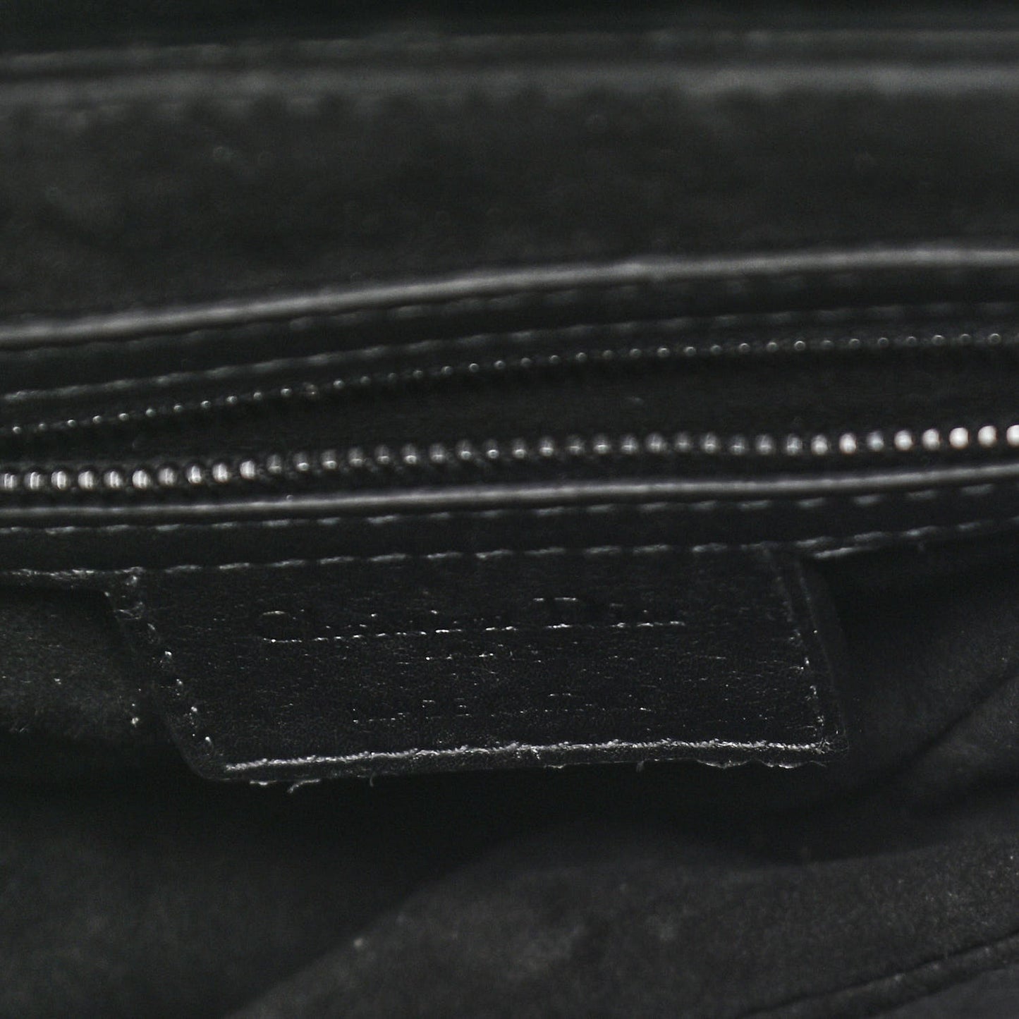 Calfskin Embossed Oblique Saddle Bag Black