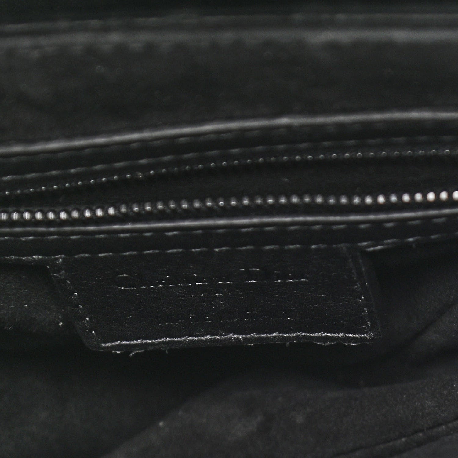 Christian Dior Calfskin Embossed Oblique Saddle Bag Black 5 of 13
