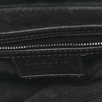 Christian Dior Calfskin Embossed Oblique Saddle Bag Black 5 of 13