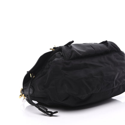 Prada Tessuto Nylon Saffiano Logo Messenger Bag Black 5 of 9