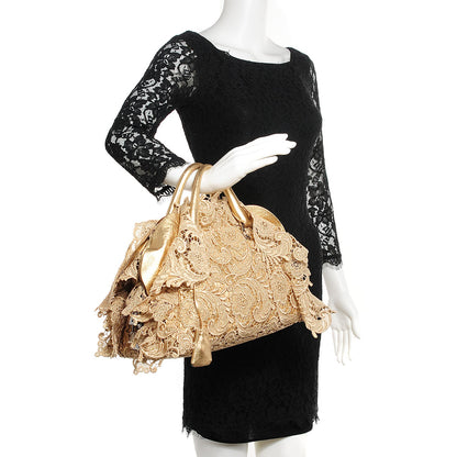 Prada Lace Pizzo S Bowler Gold 2 of 10