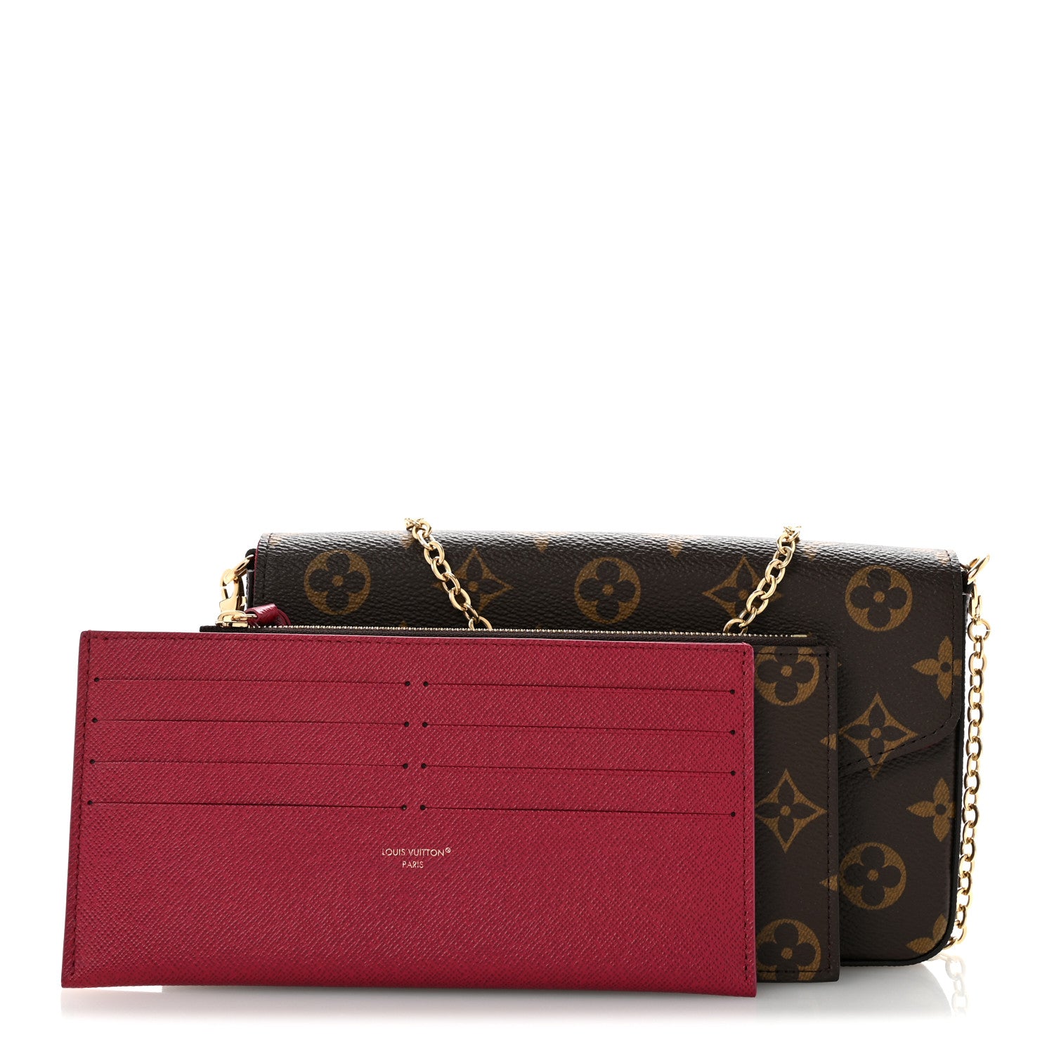 Louis Vuitton Monogram Pochette Felicie Chain Wallet Fuchsia Fuchsia 3 of 11
