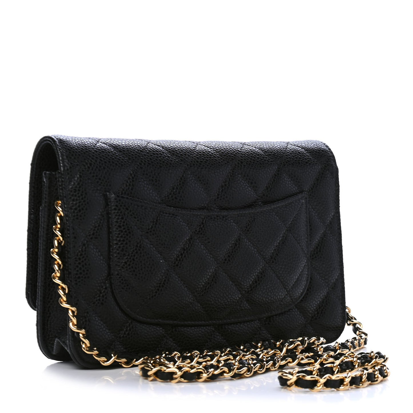 Caviar Quilted Wallet On Chain WOC Black