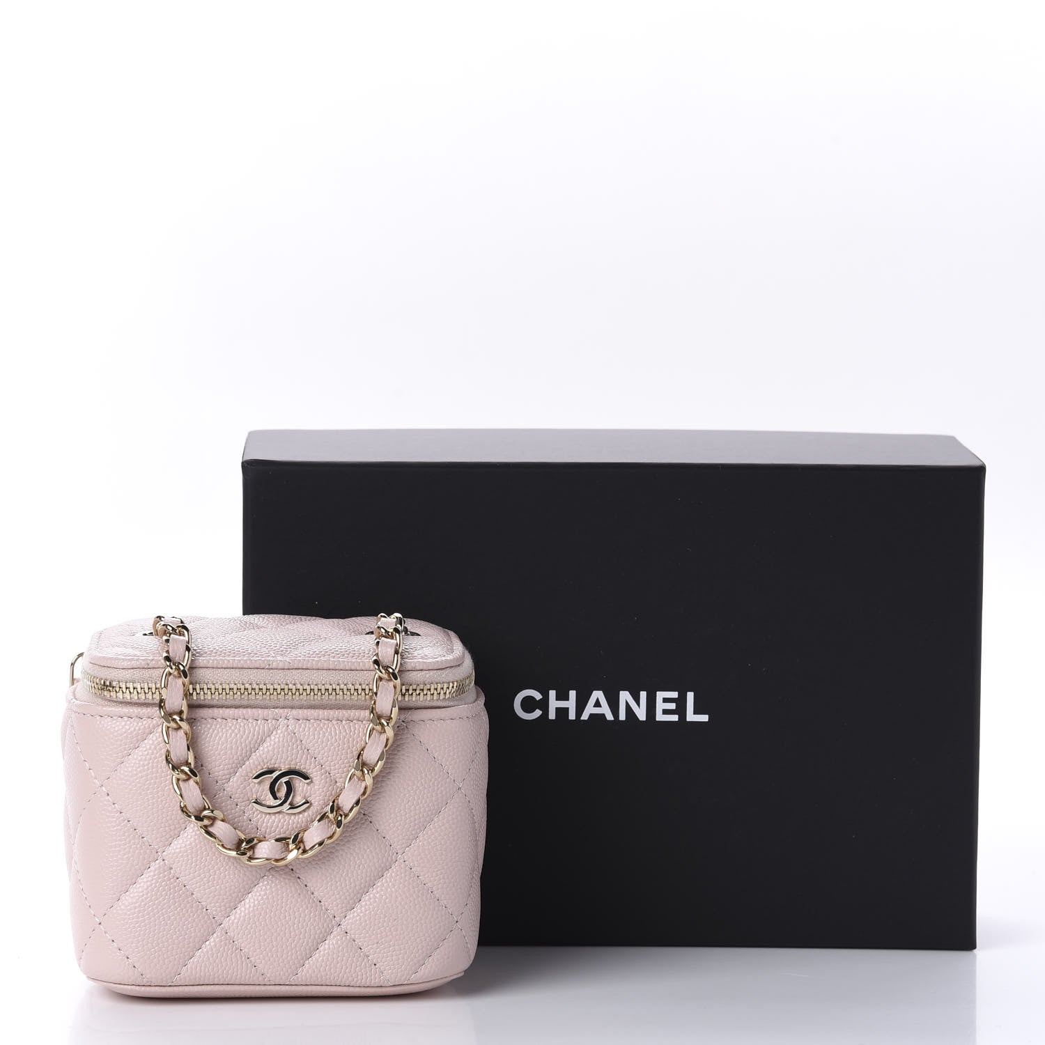 Chanel Caviar Quilted Mini Vanity Case With Chain Light Pink 11 of 11