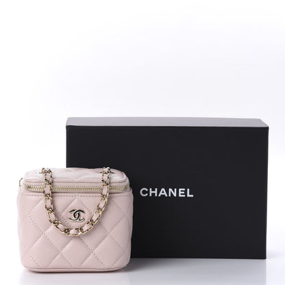 Chanel Caviar Quilted Mini Vanity Case With Chain Light Pink 11 of 11