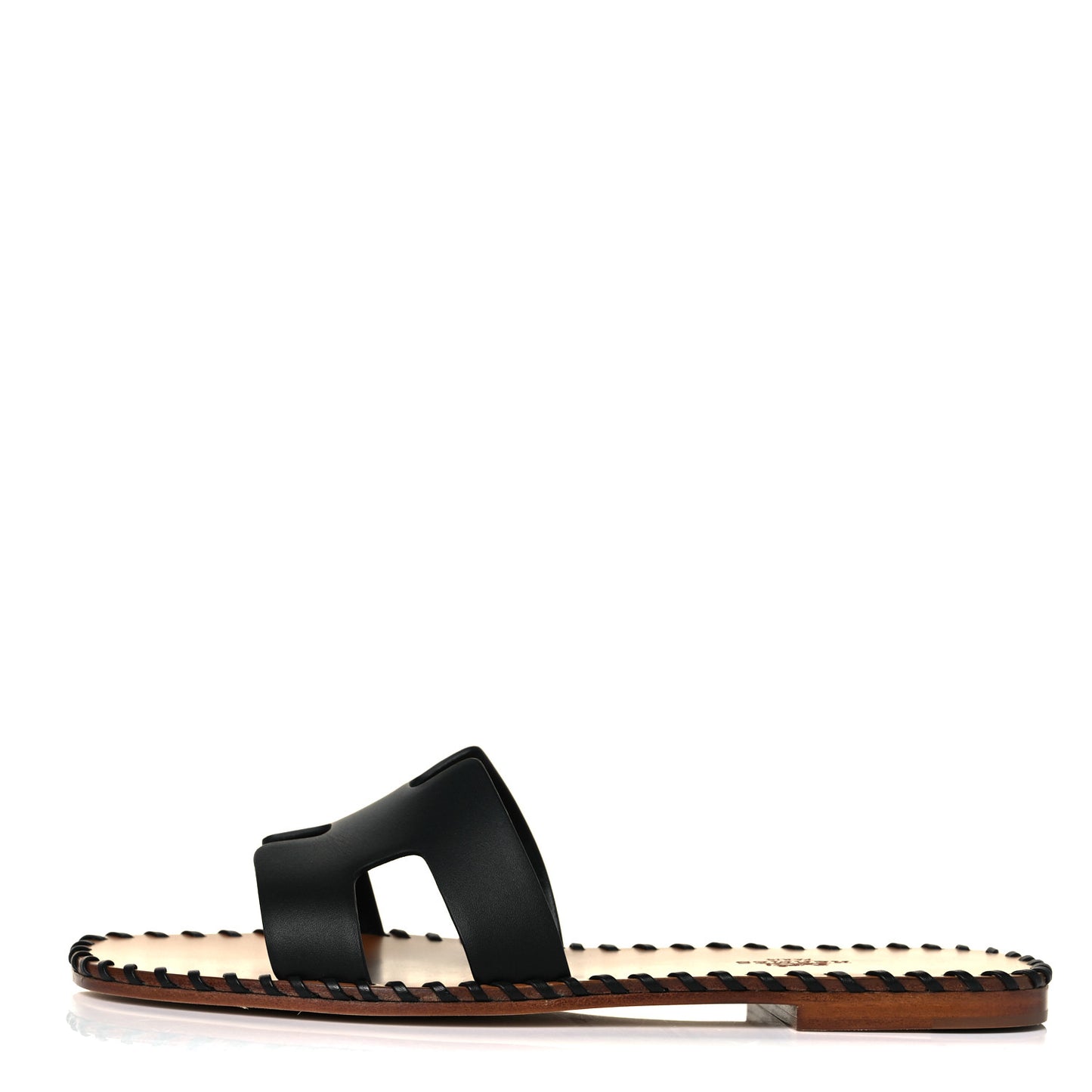 Box Calfskin Braided Oran Sandals 36.5 Black