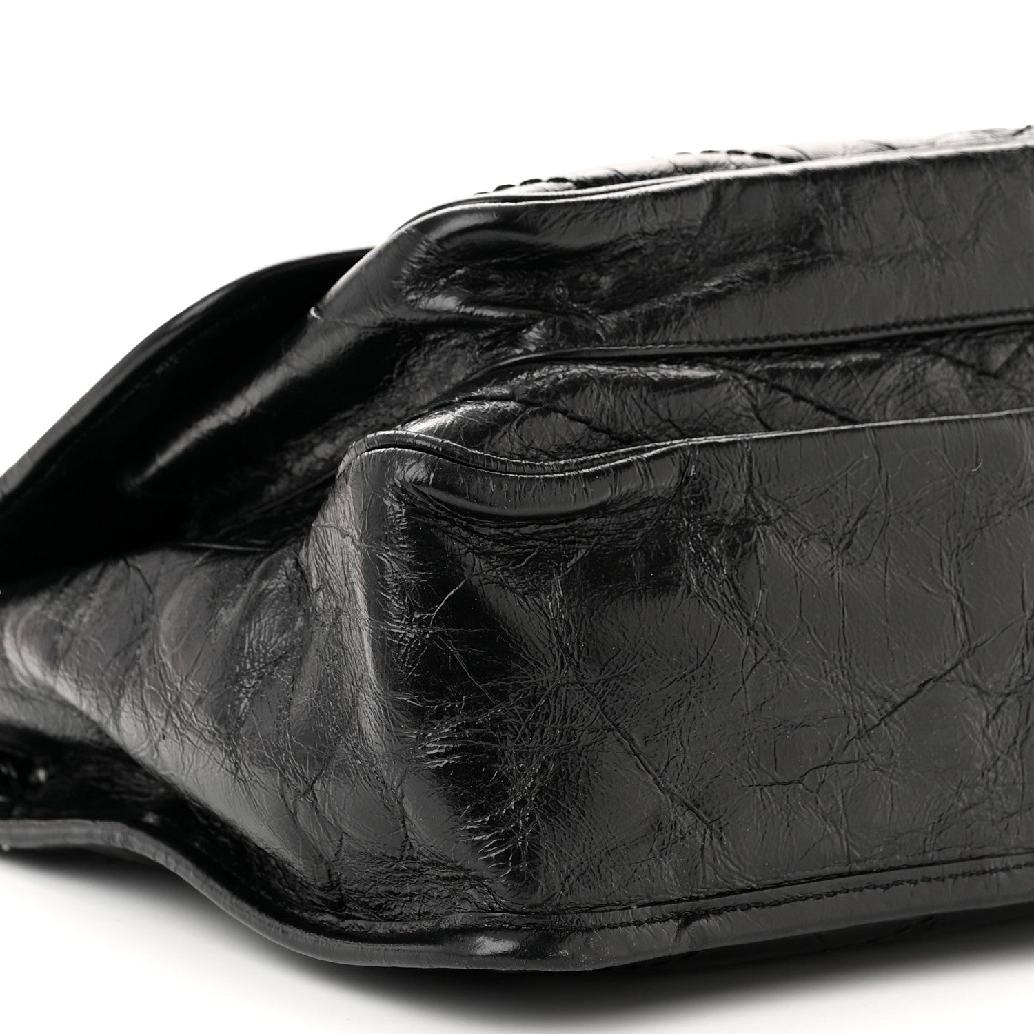 Saint Laurent Crinkled Calfskin Matelasse Monogram Medium Niki Chain Satchel Black 9 of 11
