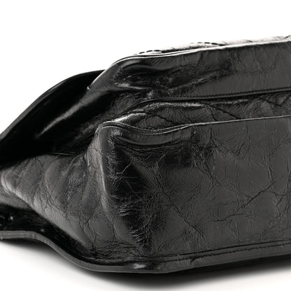 Saint Laurent Crinkled Calfskin Matelasse Monogram Medium Niki Chain Satchel Black 9 of 11
