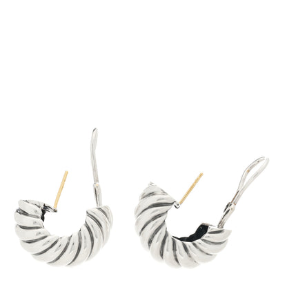 David Yurman Sterling Silver Cable Hoop Earrings 3 of 4