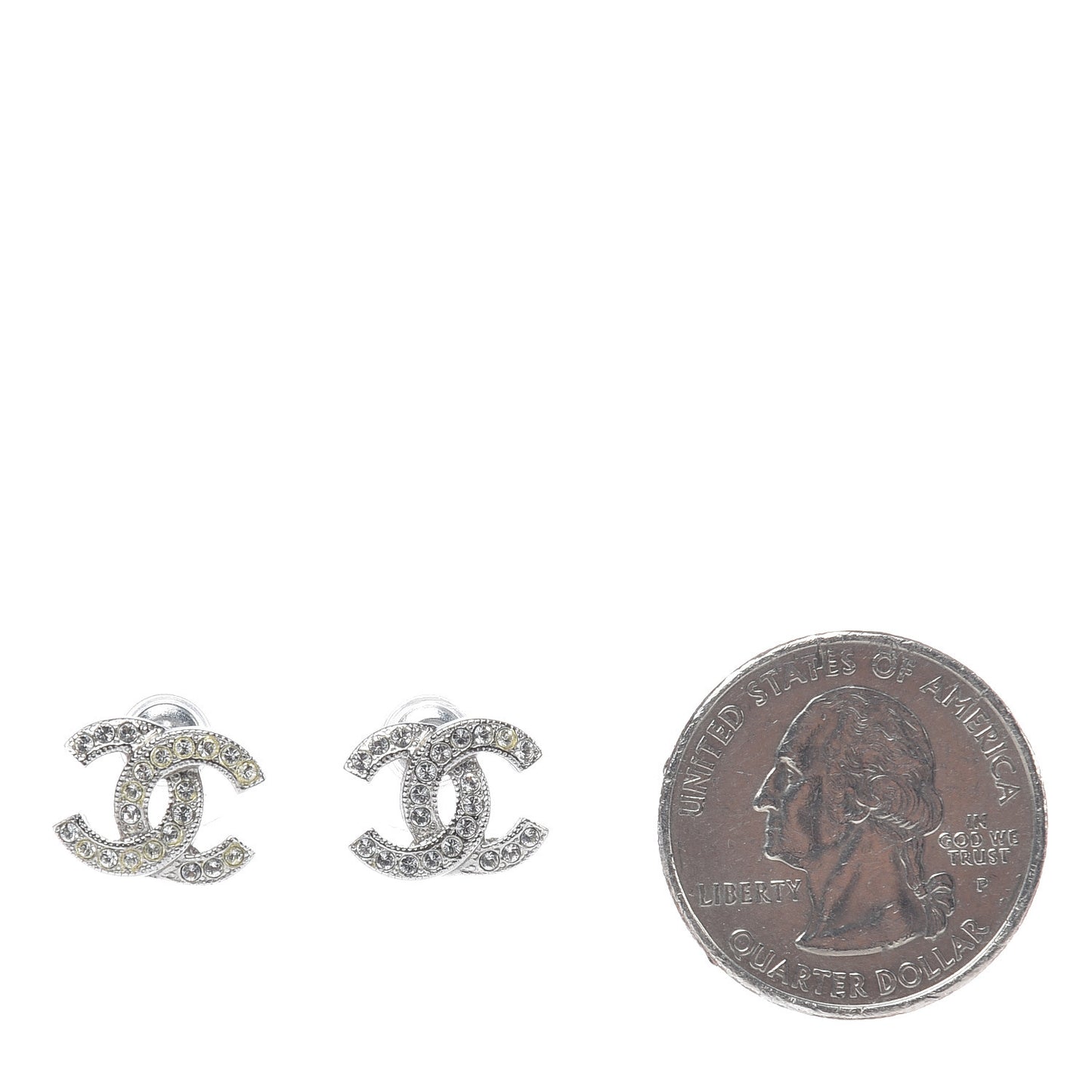 Crystal Mini Timeless CC Earrings Silver