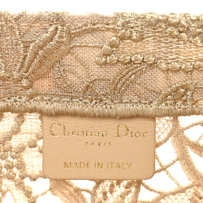 Christian Dior Transparent Metallic Embroidered Mesh Macrame Medium Book Tote Gold 6 of 11