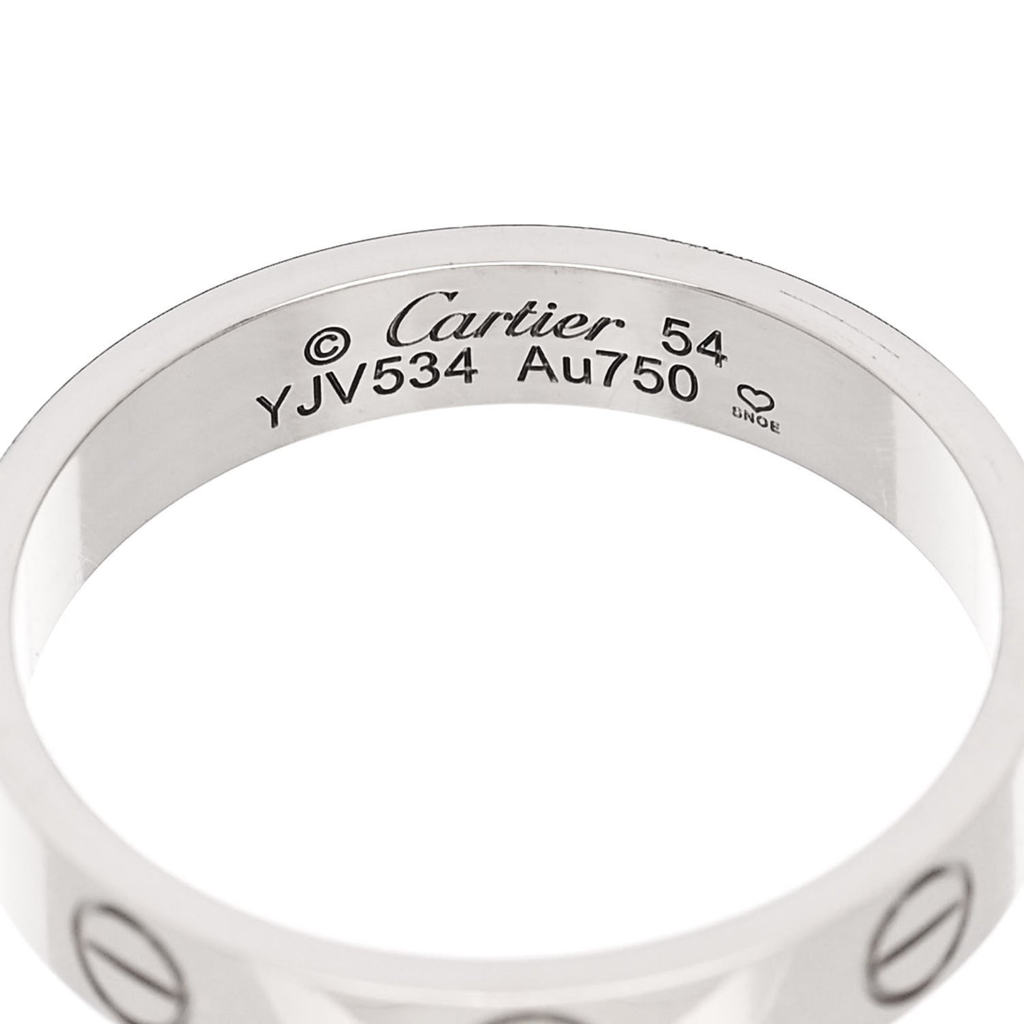 18K White Gold 3.5mm LOVE Wedding Band Ring 54 7