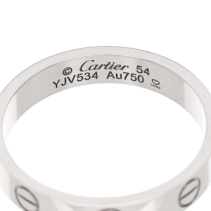 Cartier 18K White Gold 3.5mm LOVE Wedding Band Ring 54 7 4 of 5