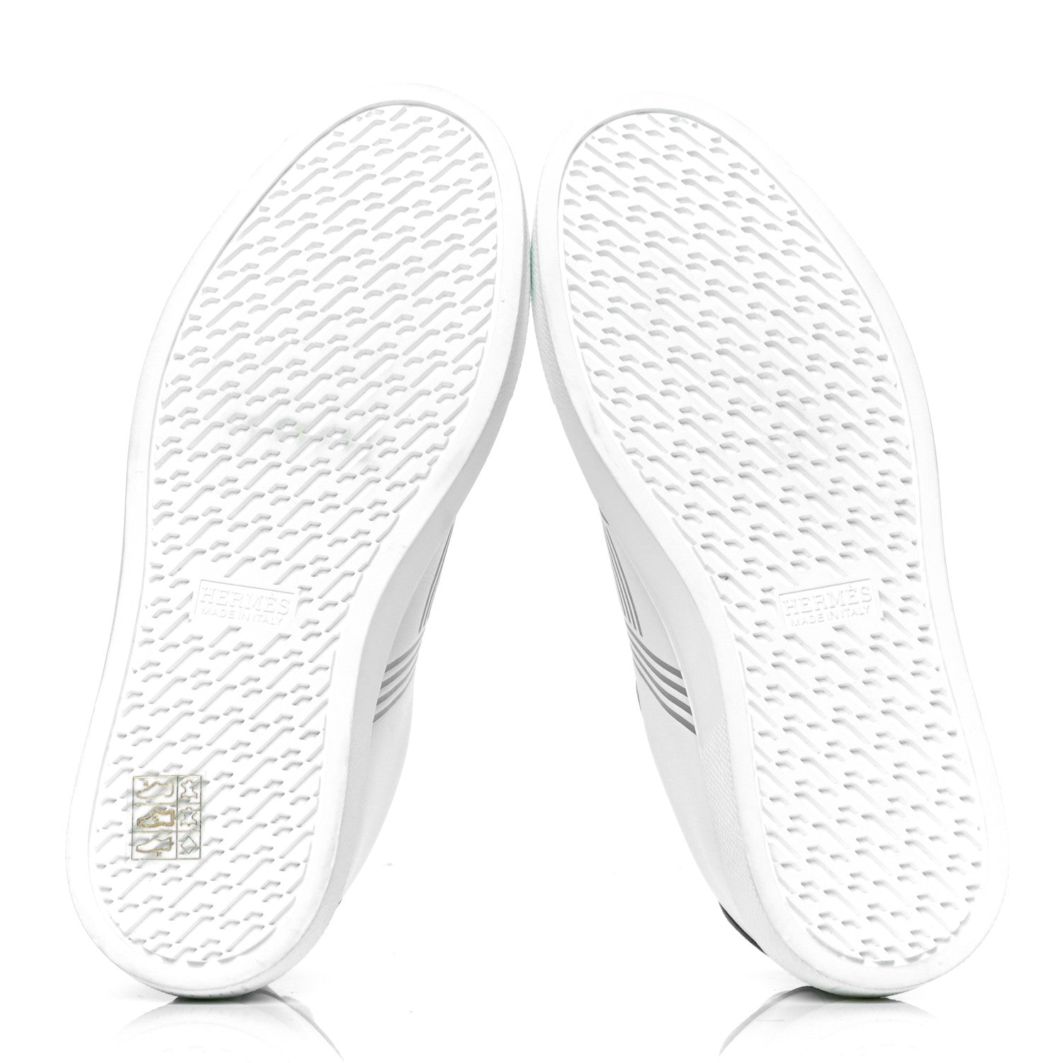 Hermes Calfskin Womens Advantage Sneakers 35 White Gris Argente 4 of 4