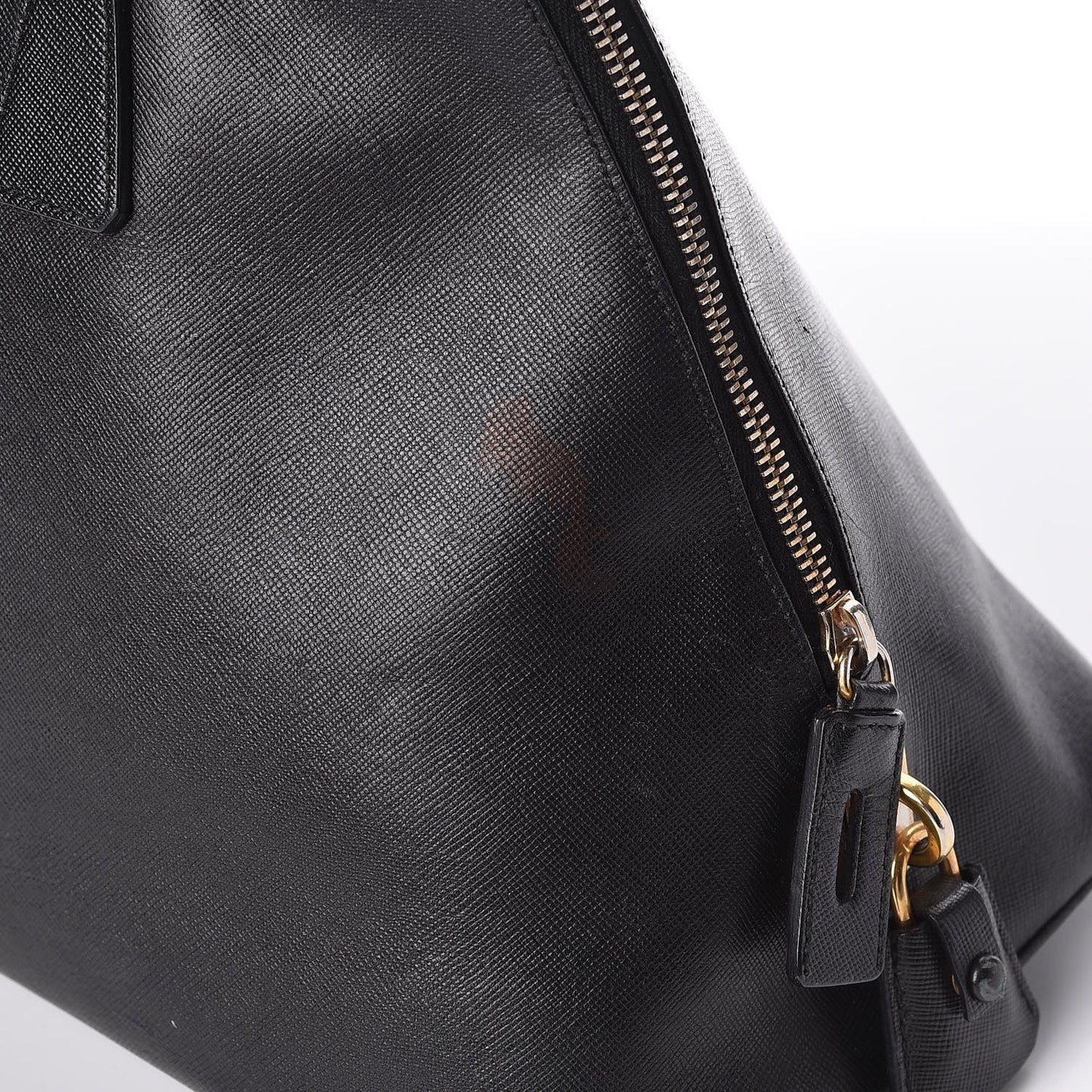 Saffiano Top Handle Dome Satchel Black