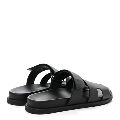 Hermes Calfskin Mens Chypre Sandals 42.5 Black 4 of 9
