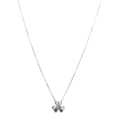 Van Cleef & Arpels 18K White Gold Diamond Mini Frivole Pendant Necklace 1 of 8