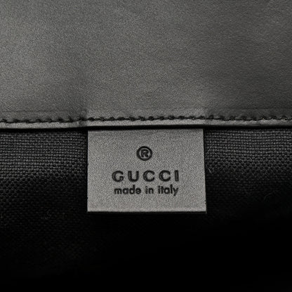 Gucci Soft GG Supreme Monogram Calfskin Web Double Buckle Backpack Black 6 of 12