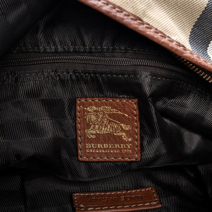Burberry Canvas House Check Woven Hobo Brown 6 of 14