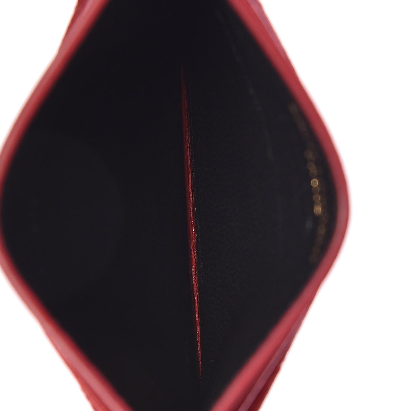 Grain De Poudre Matelasse Chevron Monogram Credit Card Case Red