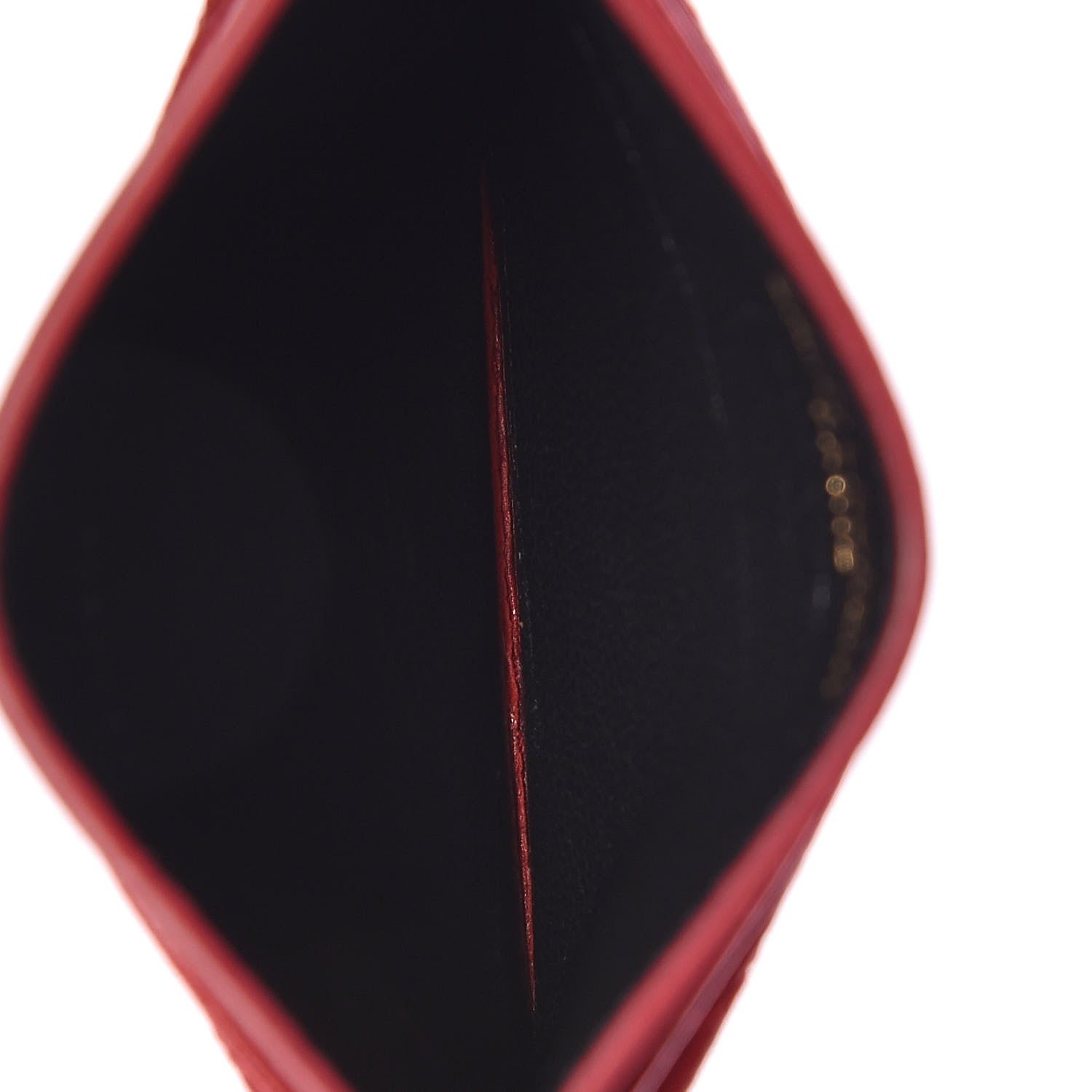 Saint Laurent Grain De Poudre Matelasse Chevron Monogram Credit Card Case Red 5 of 7