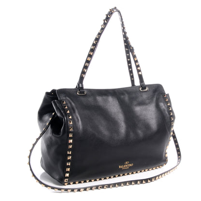 Valentino Garavani Vitello Medium Rockstud Tote Black 3 of 8