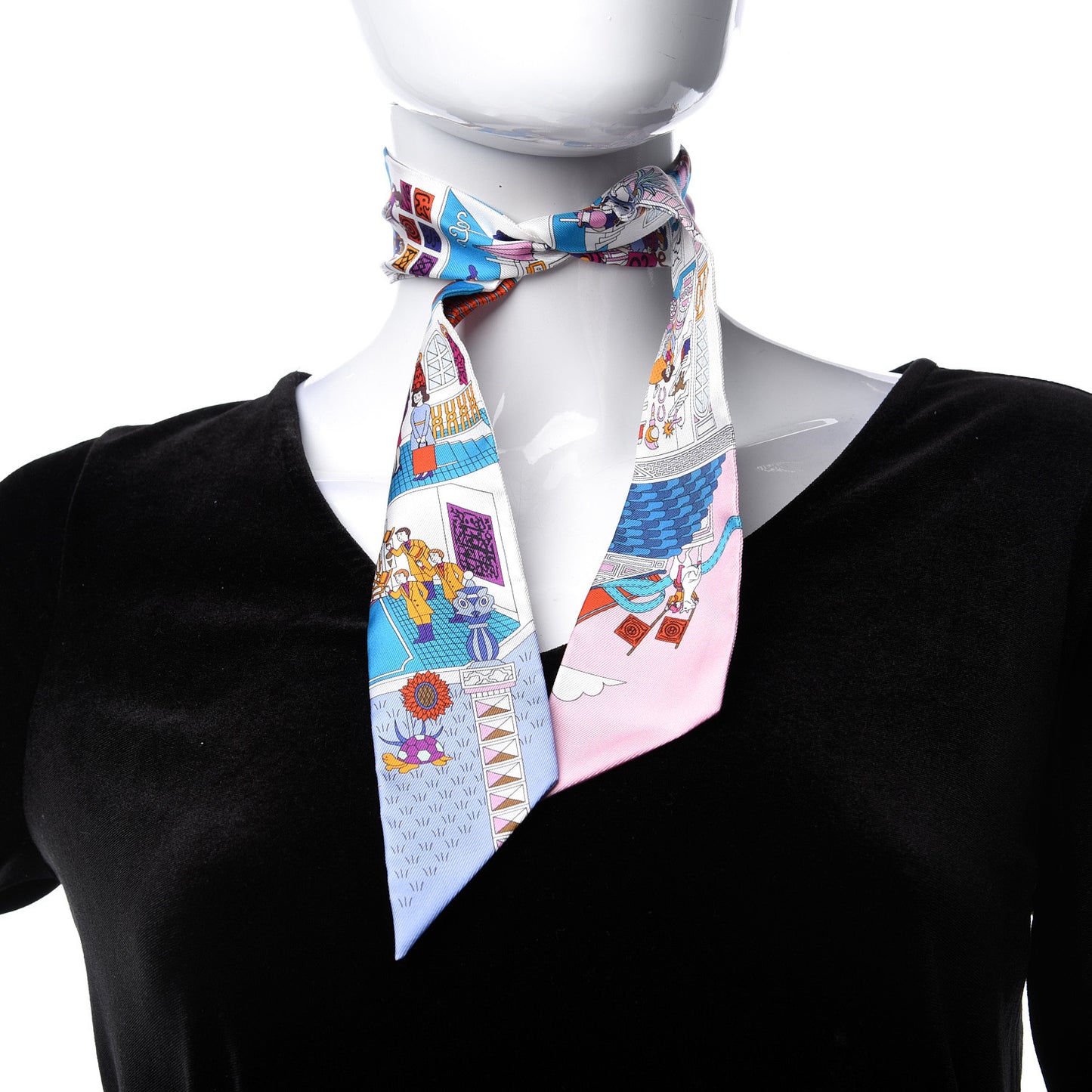 Silk La Maizeon des Carres Twilly White Rose Bleu