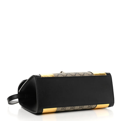 Gucci GG Supreme Monogram Small Osiride Top Handle Bag Black Gold 4 of 12
