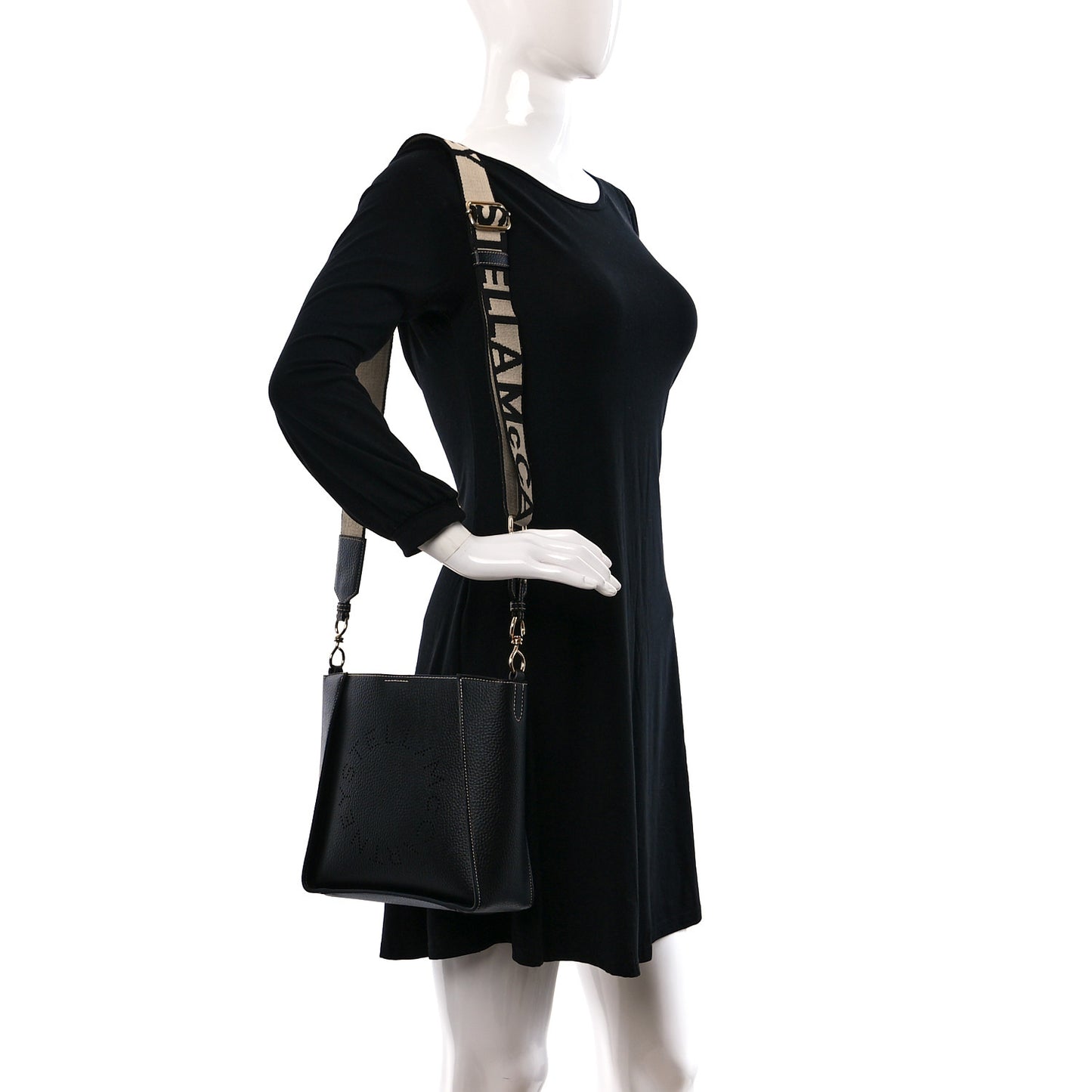 Eco Alter Nappa Perforated Logo Mini Crossbody Black