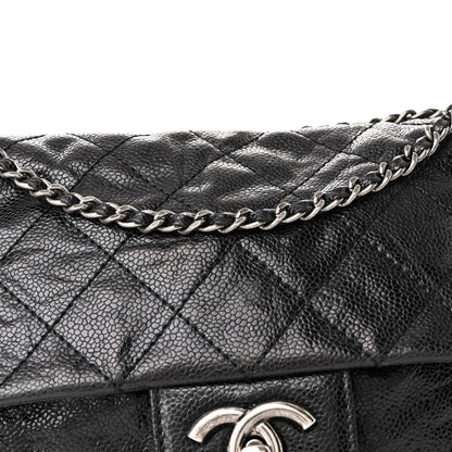 Chanel Caviar Quilted Medium Elastic Flap Black 8 of 10