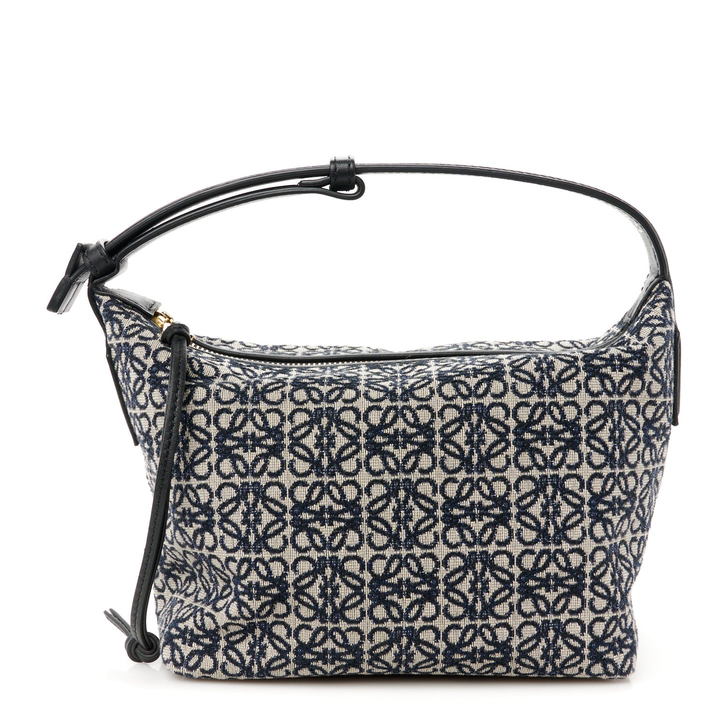Jacquard Anagram Calfskin Small Cubi Bag Navy Black