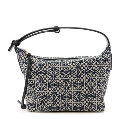 Loewe Jacquard Anagram Calfskin Small Cubi Bag Navy Black 1 of 11