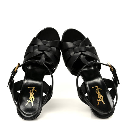 Saint Laurent Calfskin Tribute 105 Platform Sandals 39.5 Black 2 of 10