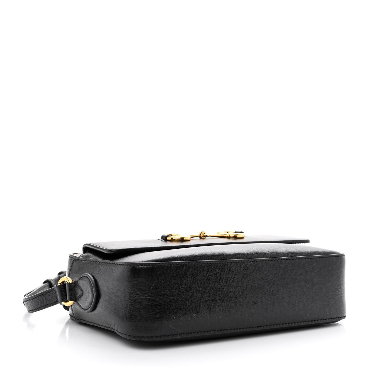 Textured Calfskin Small Horsebit 1955 Shoulder Bag Black