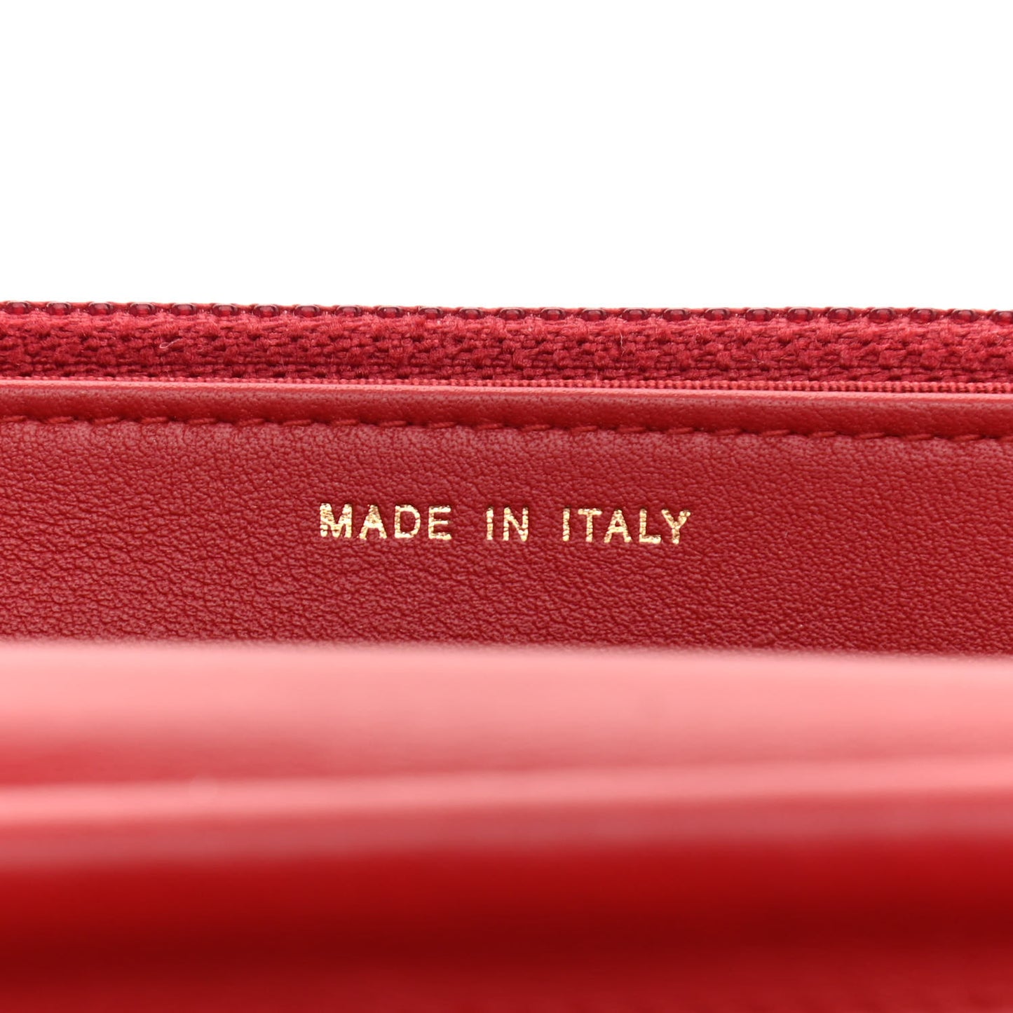 Calfskin Chevron Quilted Boy Wallet On Chain WOC Red