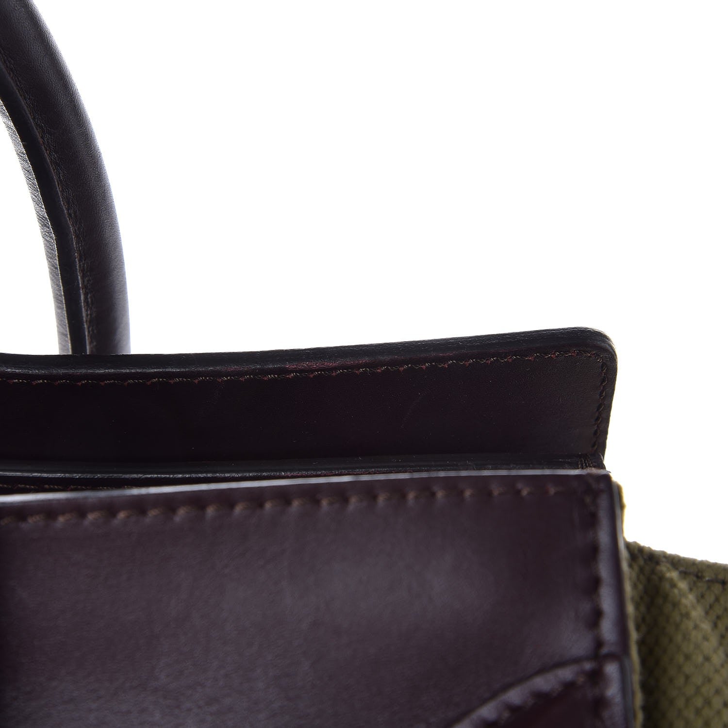 Celine Canvas Smooth Calfskin Mini Luggage Olive 8 of 19