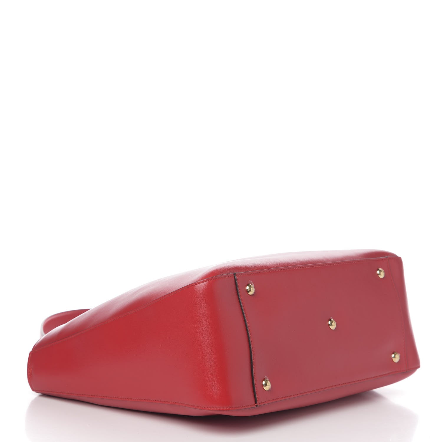 Fendi Vitello Glacier Medium FF Tote Rosso Cardinale 3 of 8