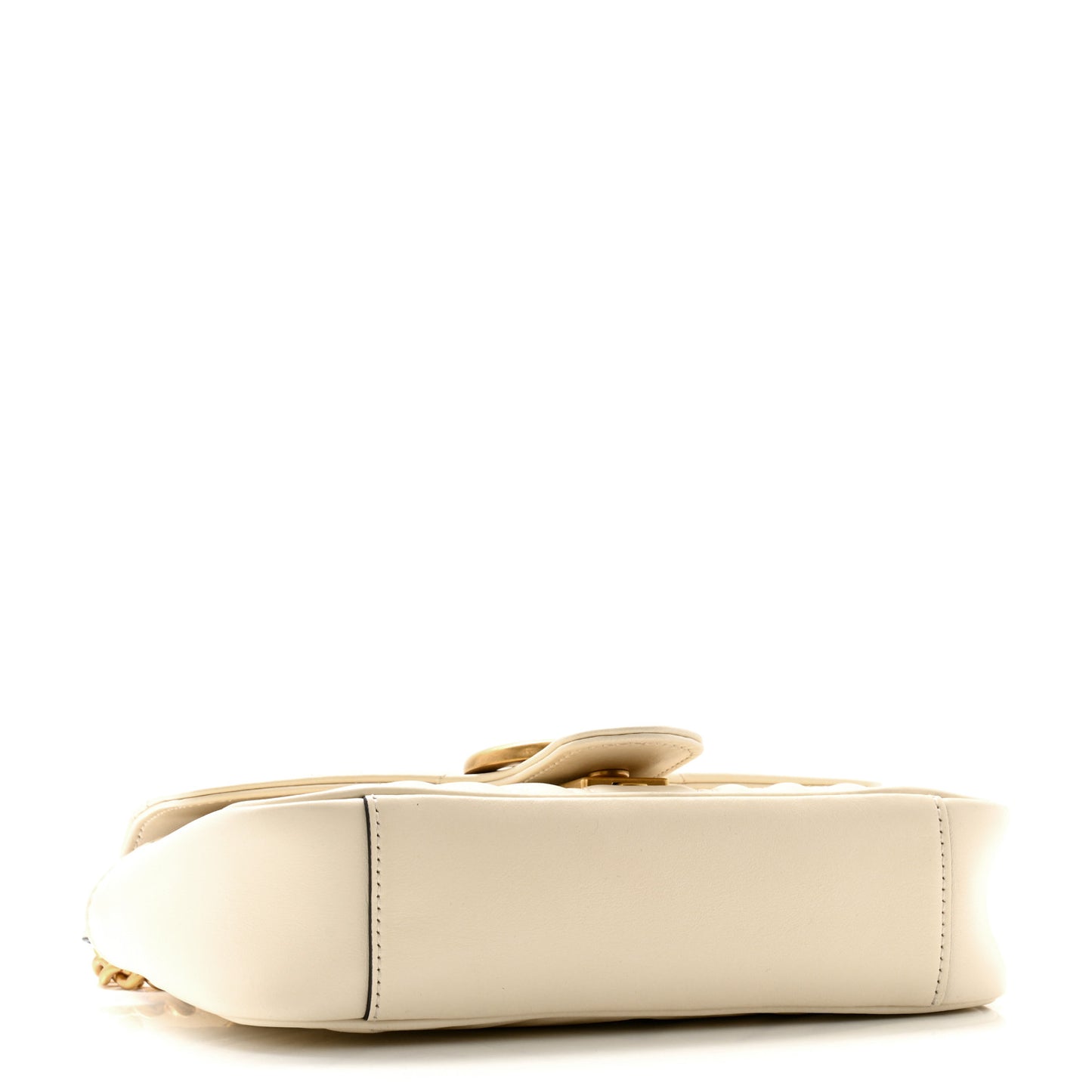 Calfskin Matelasse Mini GG Marmont Shoulder Bag White