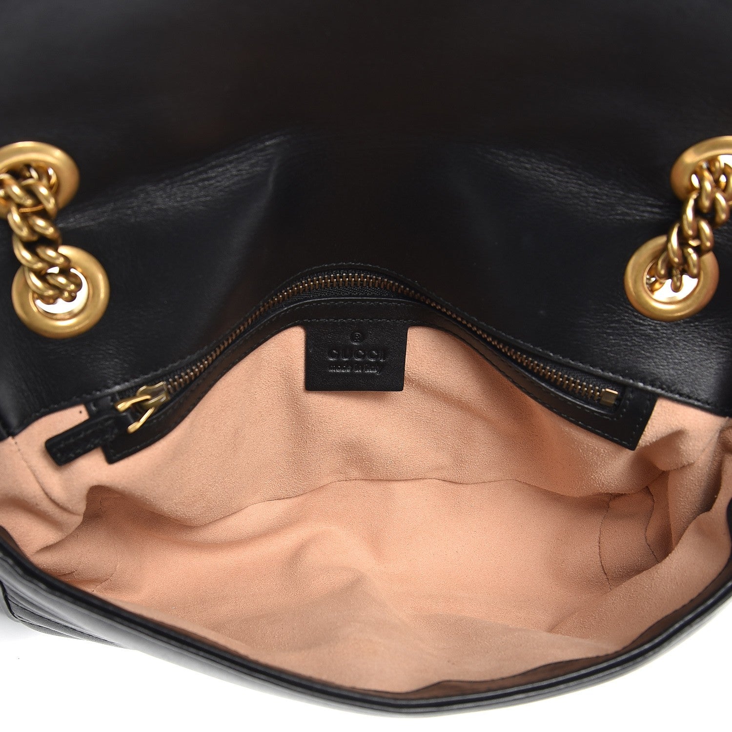 Gucci Calfskin Matelasse Small GG Marmont Shoulder Bag Black 5 of 7
