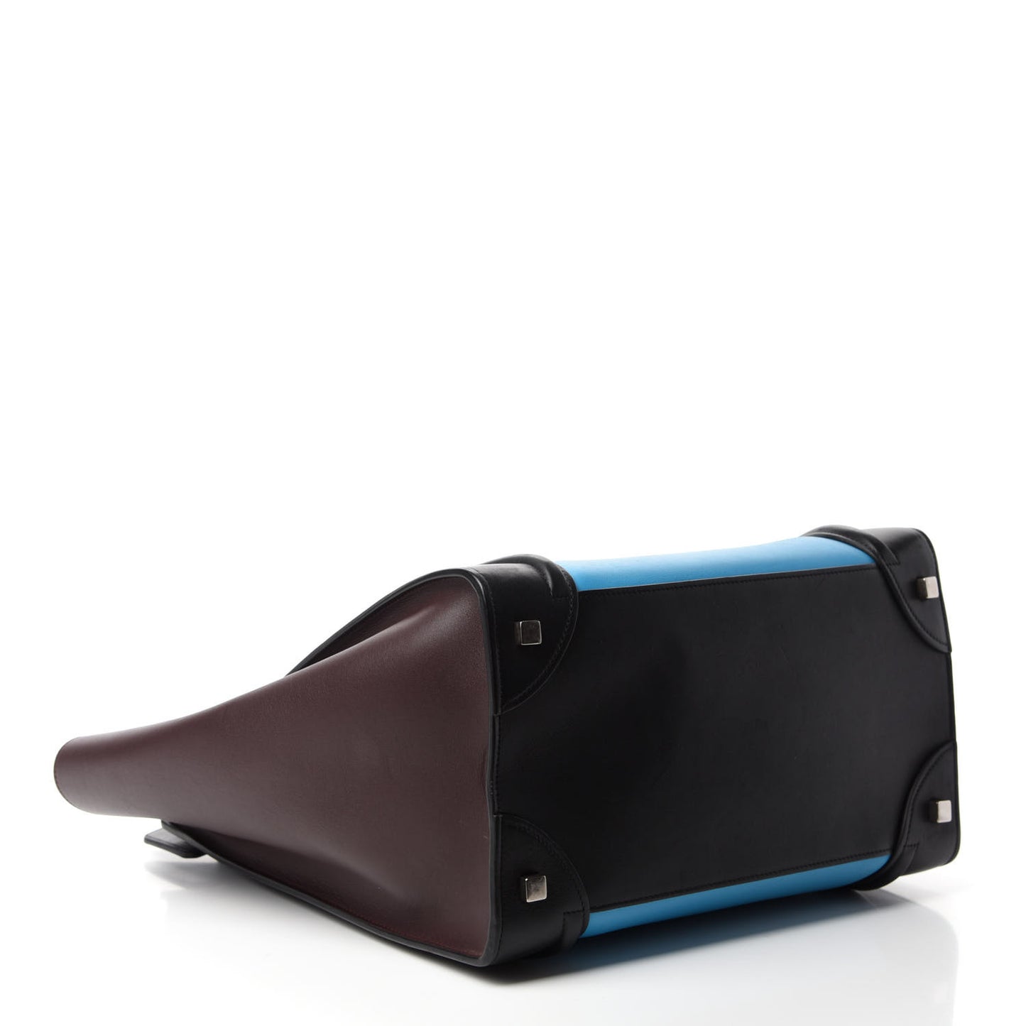 Smooth Calfskin Mini Tri-Color Luggage Turquoise