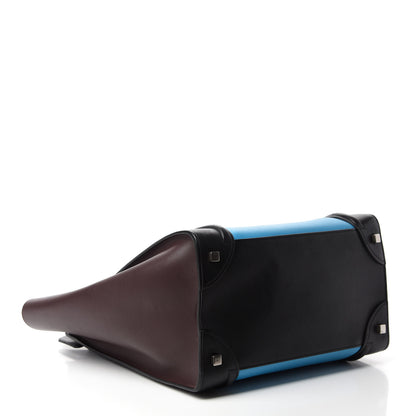 Celine Smooth Calfskin Mini Tri-Color Luggage Turquoise 4 of 12