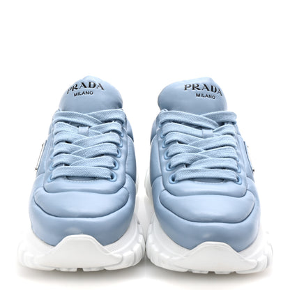 Prada Nappa Soft Metal Triangle Logo Womens Padded 30mm Sneakers 35.5 Celeste 3 of 9