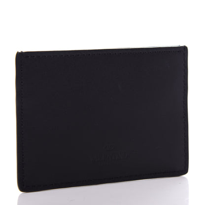 Valentino Garavani Calfskin VLTN Card Holder Black White 3 of 6