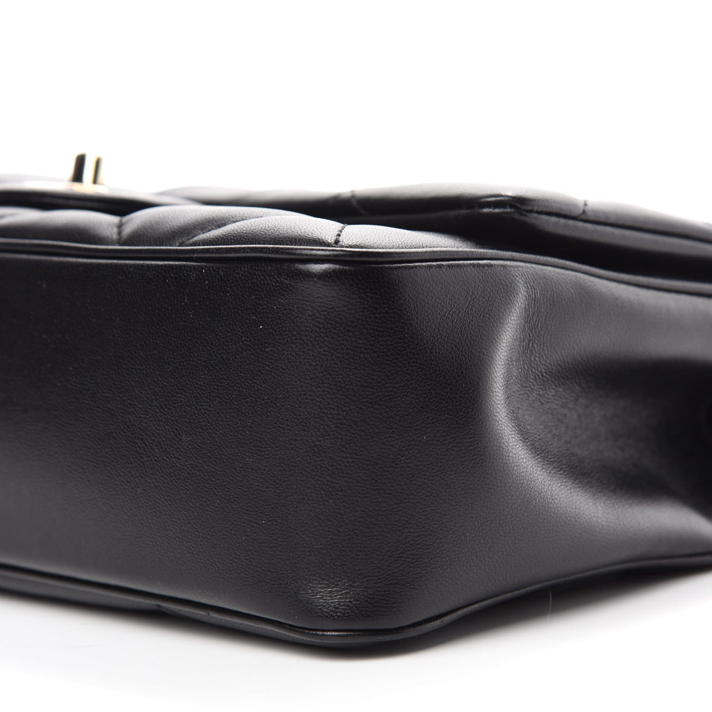 Lambskin Quilted Easy Carry Flap Black