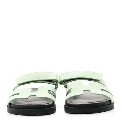 Hermes Epsom Womens Chypre Sandals 38 Vert Jade 3 of 9