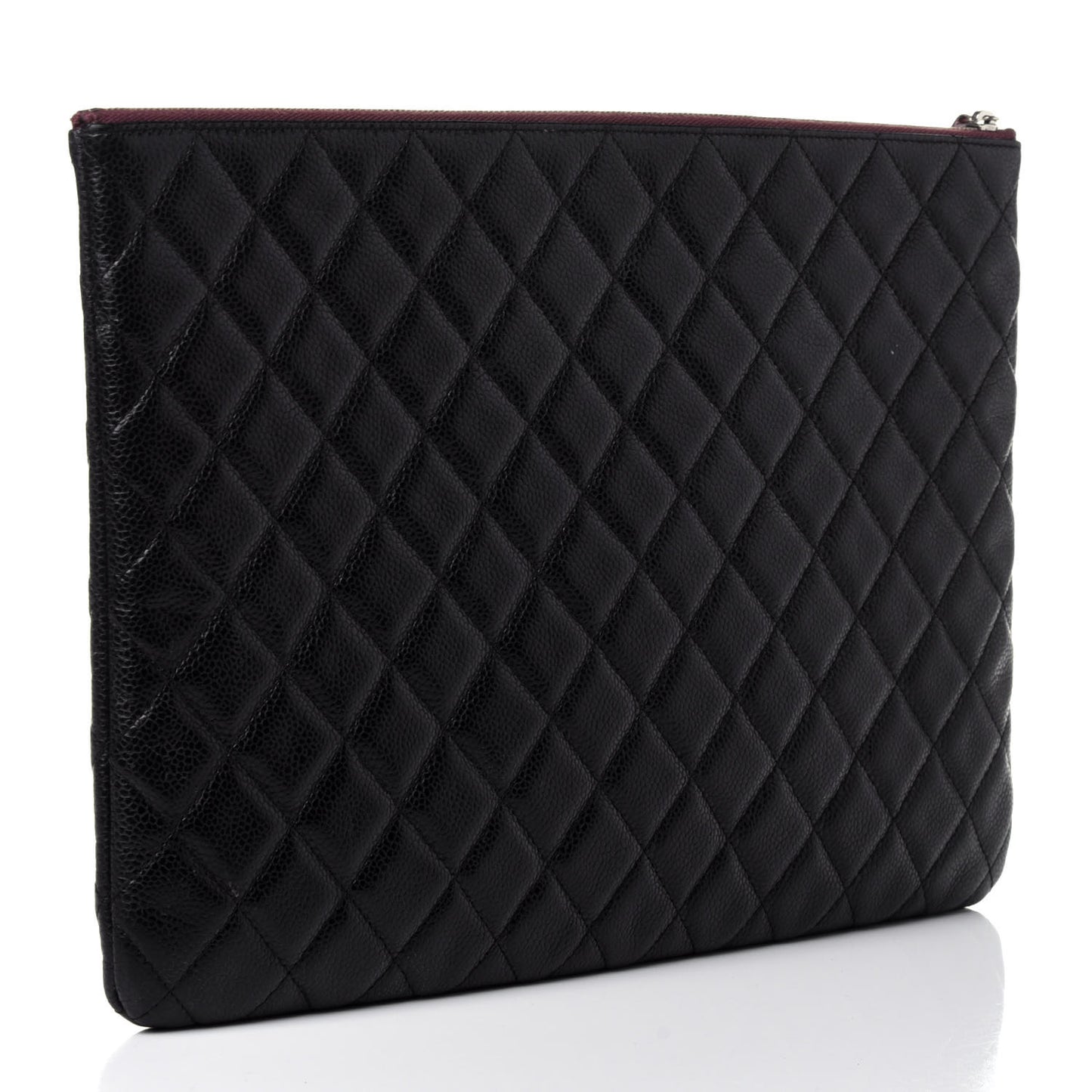 Caviar Quilted Large Cosmetic Case Black