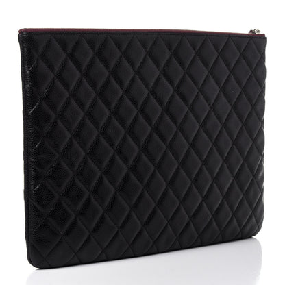 Chanel Caviar Quilted Large Cosmetic Case Black 3 of 11