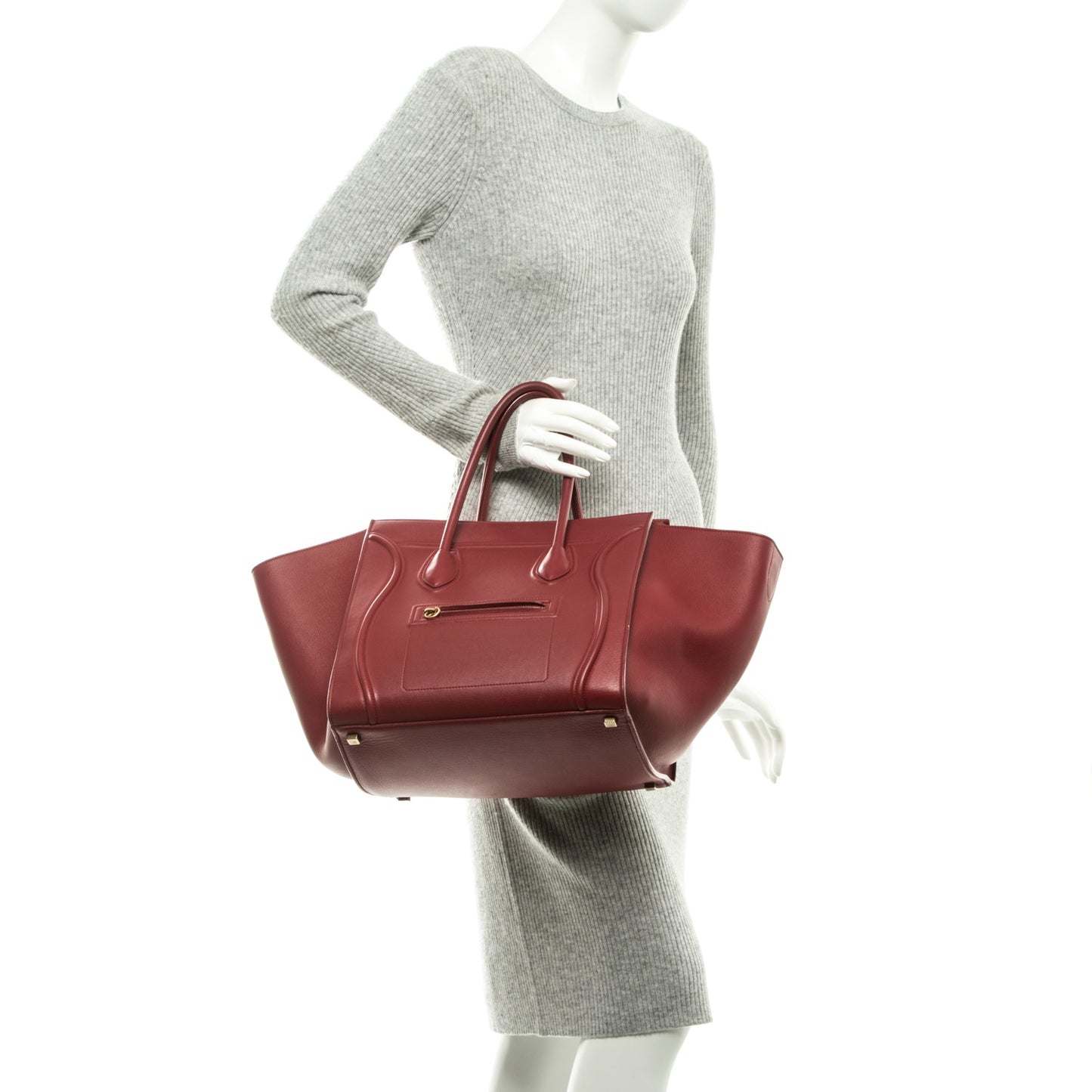 Supple Calfskin Medium Phantom Luggage Red