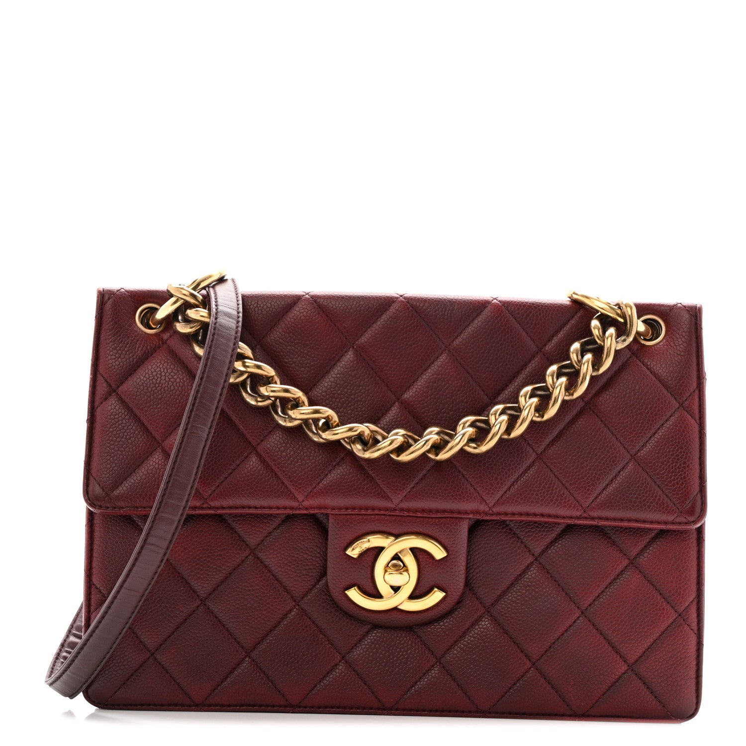 Chanel Caviar Quilted Large Retro Class Flap Burgundy 1 of 15